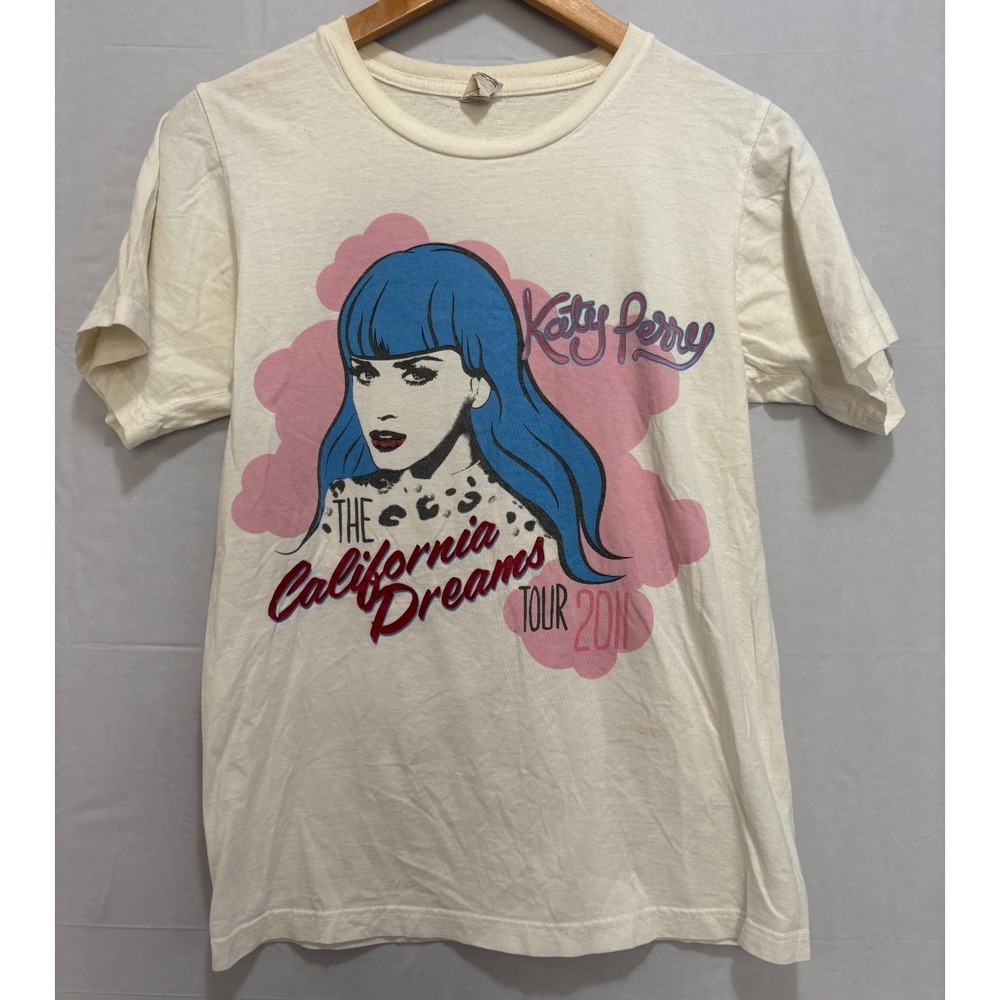 Katy Perry California Dreams Tour T-Shirt Mens White Graphic Small Vintage Anvil